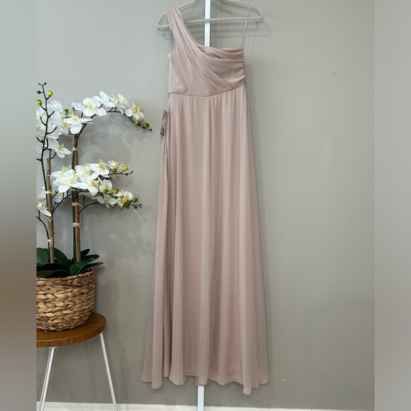 Birdy Grey Kira Chiffon Dress Taupe Formal Gown Bridesmaid Prom Dress - Picture 6 of 12